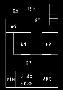 主房為三室一廳一衛(wèi)，有獨院及附屬建筑三十余平方，院內(nèi)可停車