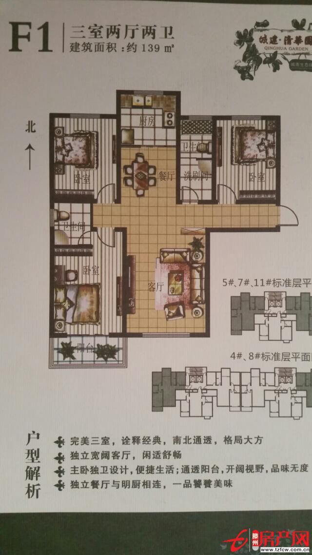 絕對(duì)的南北通透戶型，無遮擋陽光充足。