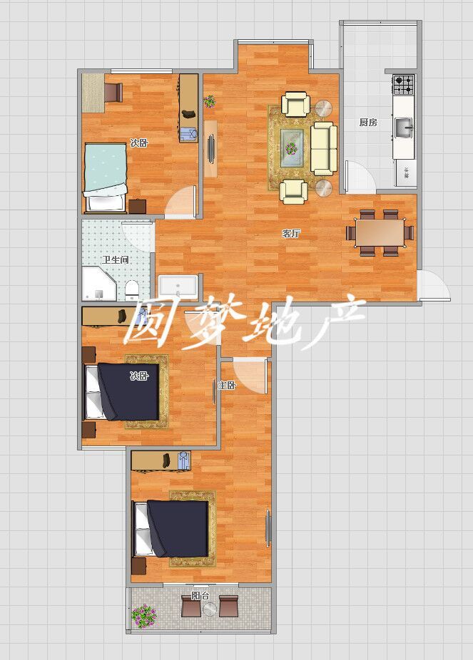香格里拉三室四十四萬(wàn)元毛坯房任意裝修