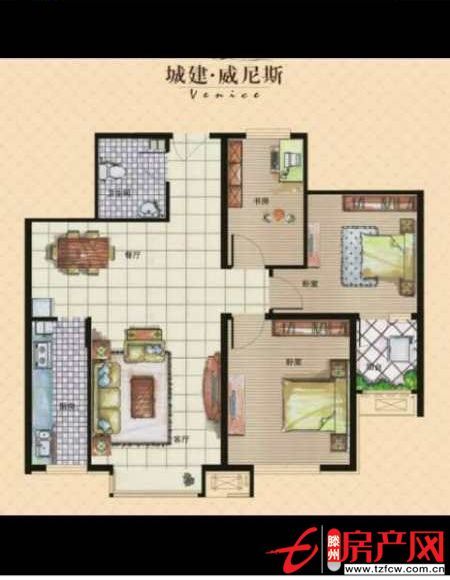 威尼斯二區(qū)，中層，簡裝，要全款兩室一廳朝陽，采光好