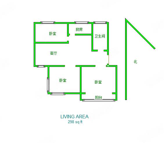 精裝修3室1廳1衛(wèi)86.1m282萬元