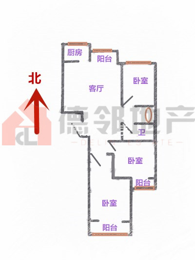 頤和花園  3室2廳1衛(wèi)  130m2 105萬元
